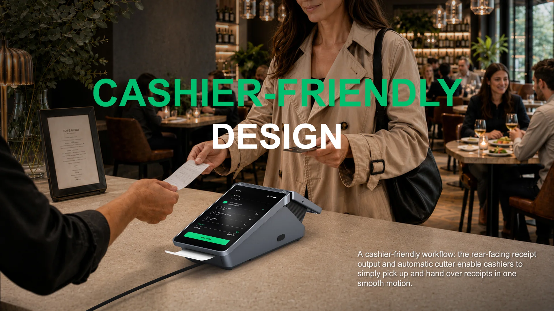 P7 Dual Max cashier-friendly printing design
