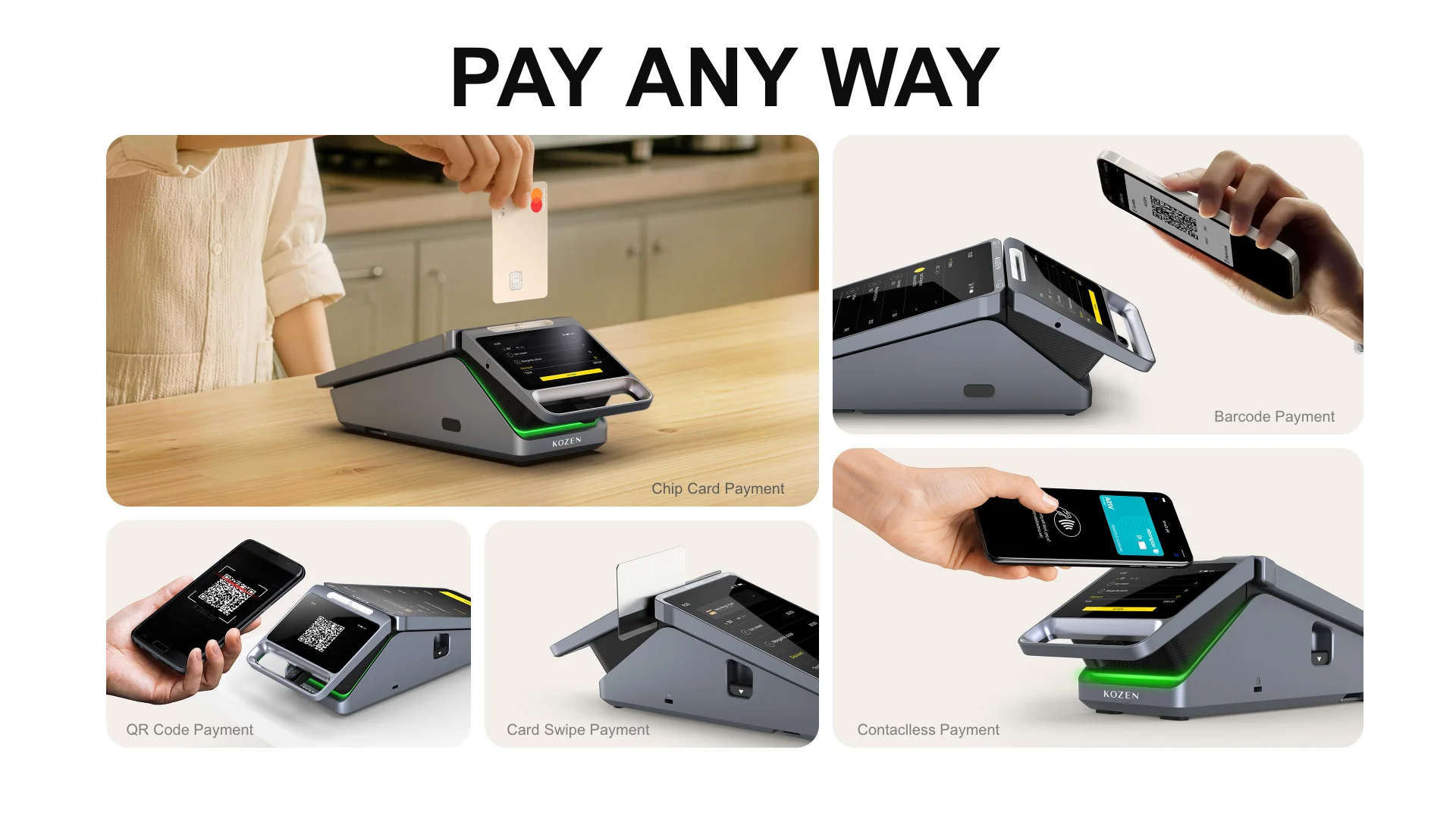 P7 Dual Max payment acceptance methods