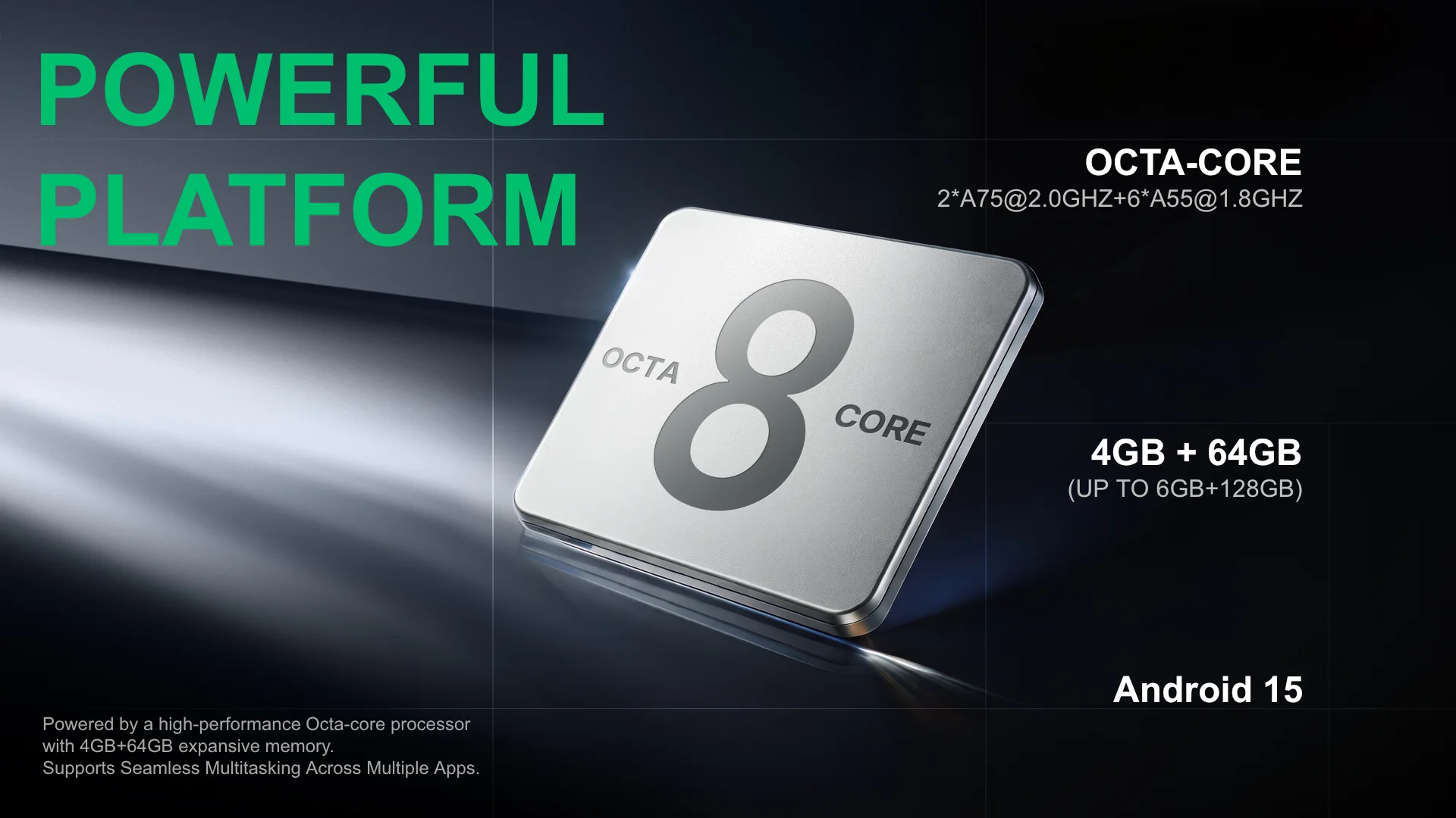 P7 Dual Max processor, memory and Android platform