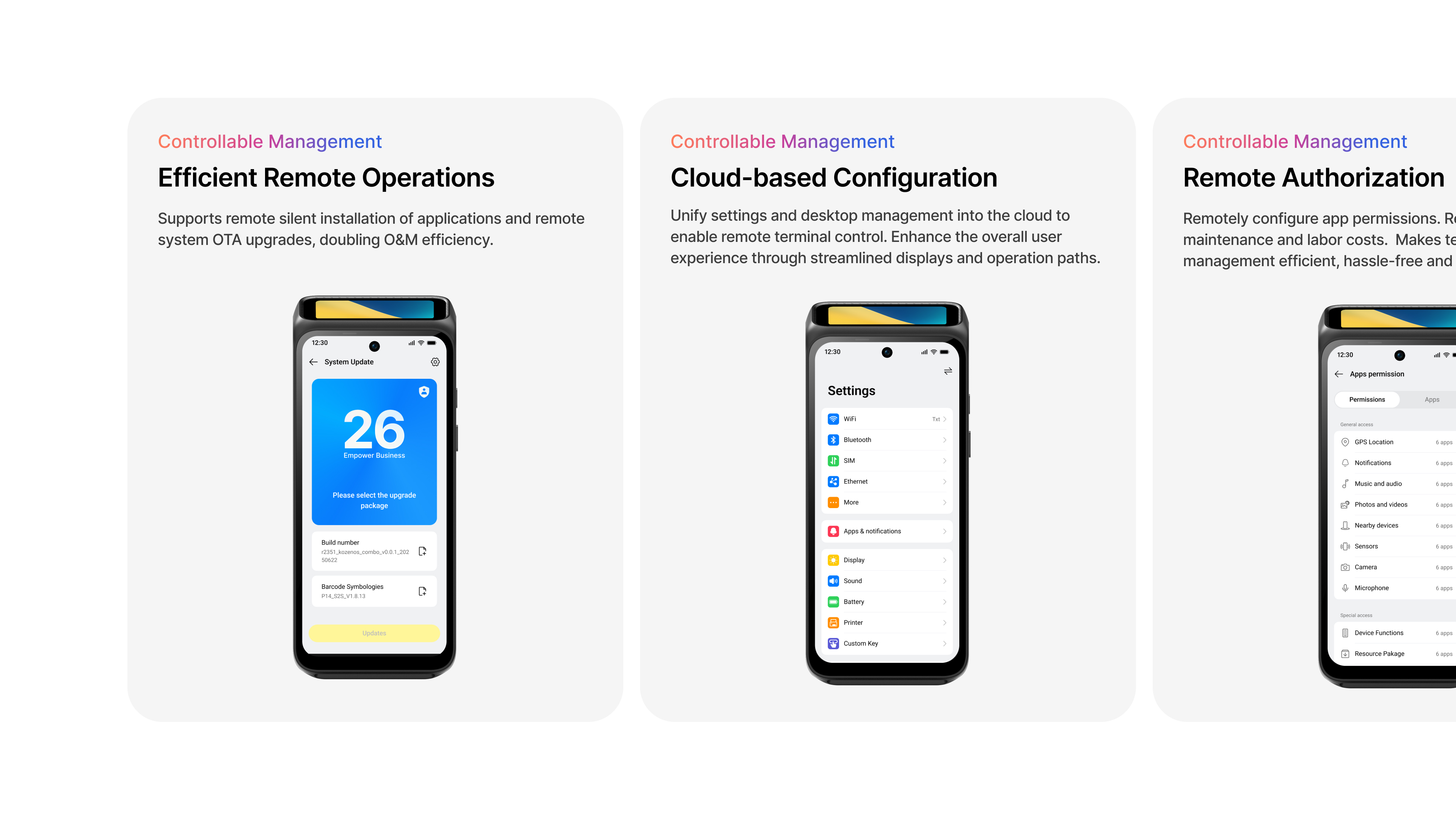 Kozen remote operations capabilities